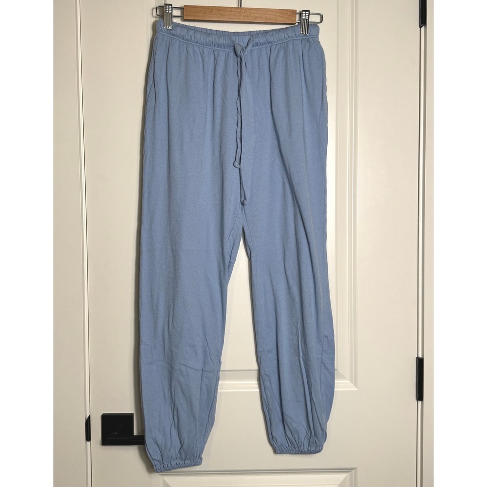 Eberjey Light Blue Cotton Viscose Drawstring Waist Jogger Pants XS